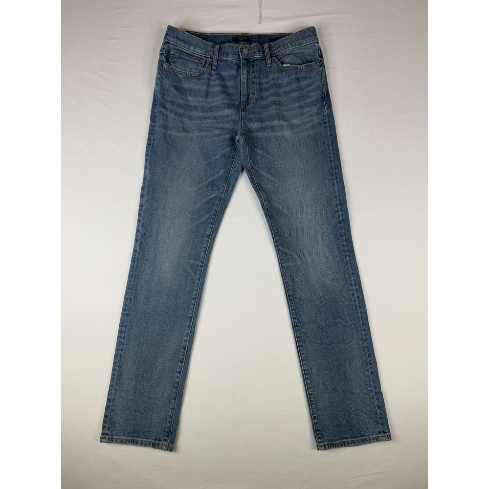 J. Crew Mens Jeans Size 33 Blue Whisker Cotton Blend Denim Medium‎ Waash